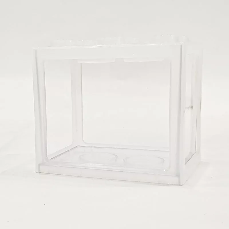 1L Mini Aquarium Lego Block Desktop Small Clear Betta Fish Tank LED Light Office