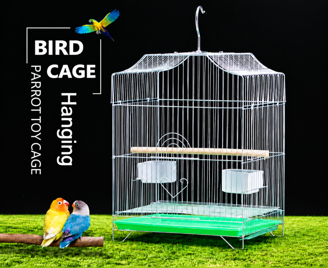 55cm Hanging Parrot Cage Cockatiel Aviary Pet Budgie Metal Frame Small Bird Cage