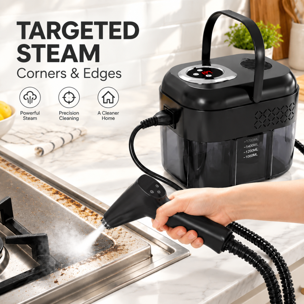 1500W High Pressure Steam Cleaner 1700ML Portable Home Kitchen Cleaning Machine
