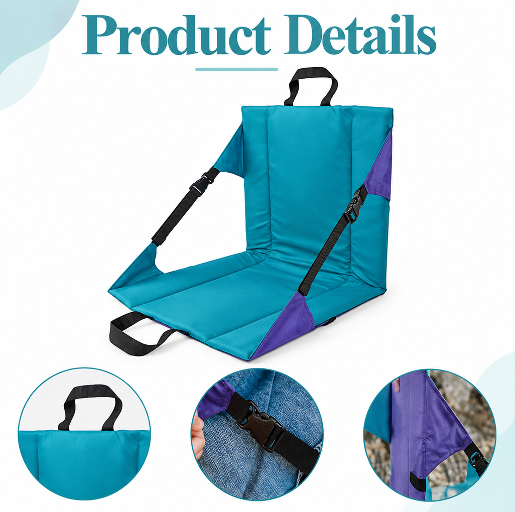 Folded Stadium Seat Cushion Portable Outdoor Camping Sit Mat Concert Beach Chair