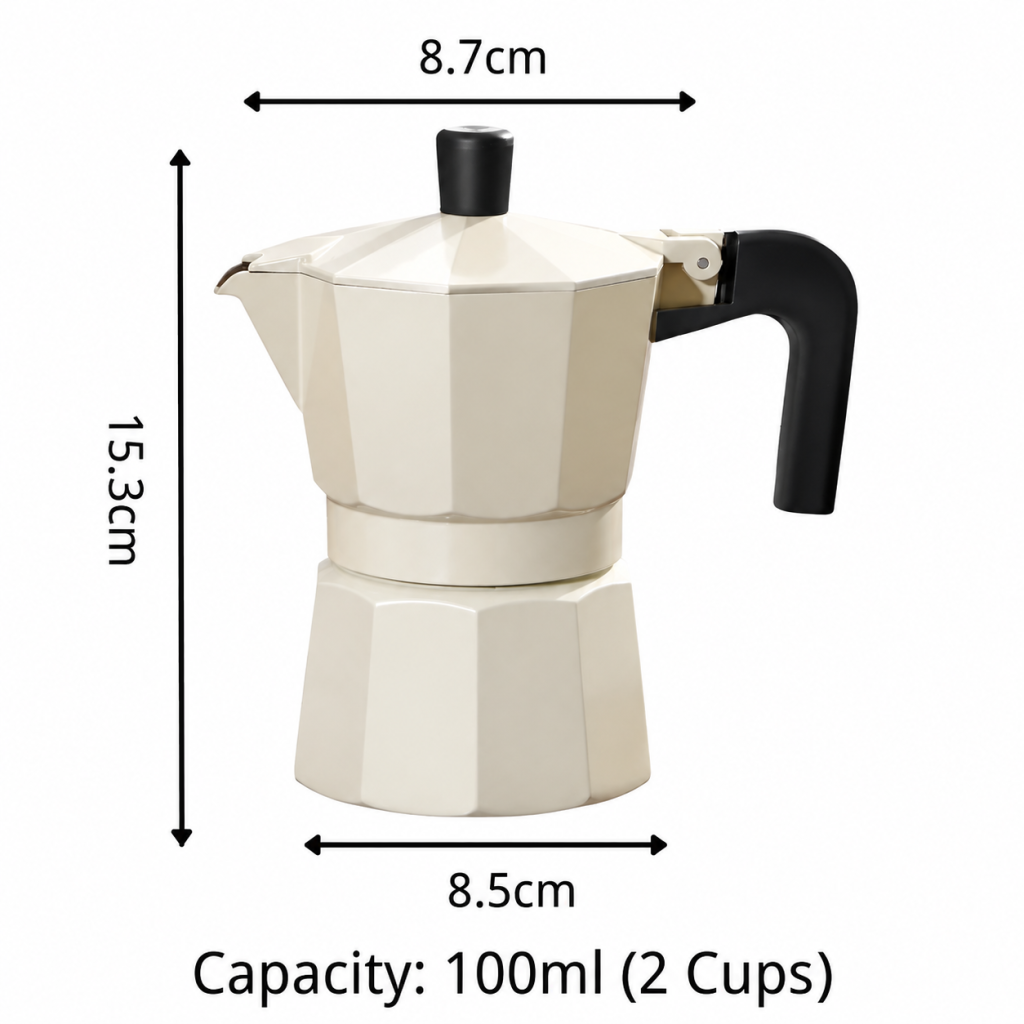 Stove Top Italian Coffee Maker Moka Pot 100ML Espresso Latte Percolator Portable