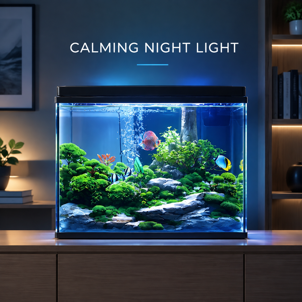 Aquarium Fish Tank LED Light Filter Pump Complete Set Ultra-Clear Glass 20L