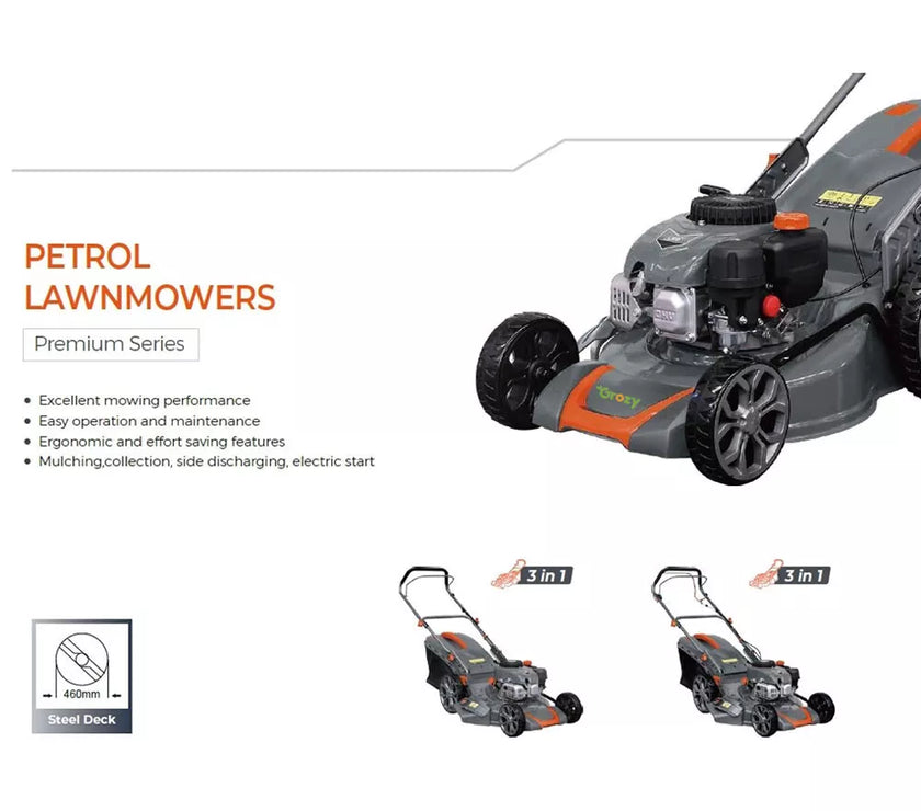 Petrol Lawn Mower 46cm Self-Propelled 3-in-1 System Lawnmower 4-Stroke