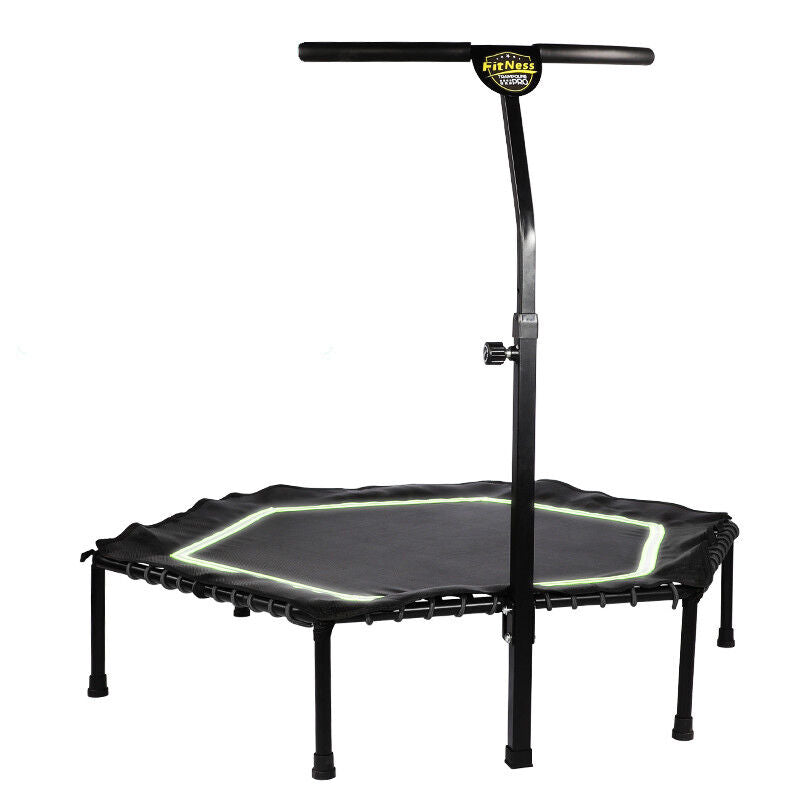 48" Professional Fitness Trampoline Gym Rebounder Cardio Home Exercise Handrail Green Color