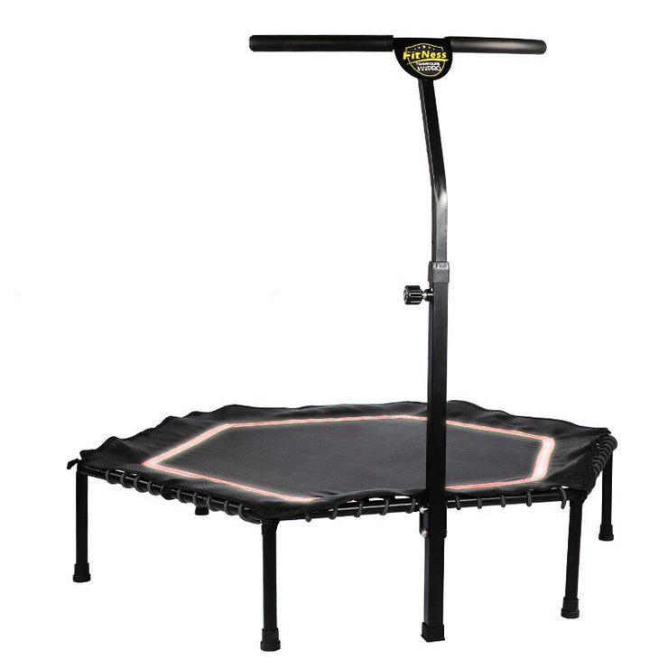 48" Professional Fitness Trampoline Gym Rebounder Cardio Home Exercise Handrail Red Color