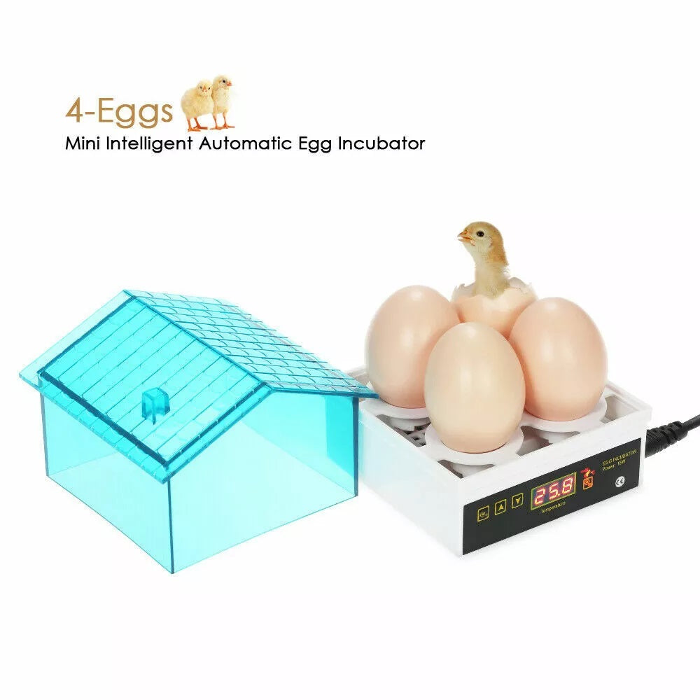 4 Eggs Mini Egg Incubator Digital LED Chicken Duck Poultry AU Standard
