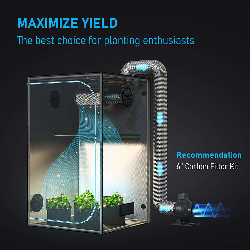 Grow Tent 100% Reflective Hydroponics System Grow Room 120x120x200CM