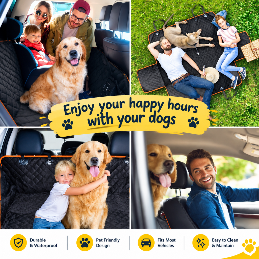 Premium Pet Car Cat Dog Back Seat Cover Hammock NonSlip Protector Mat Waterproof