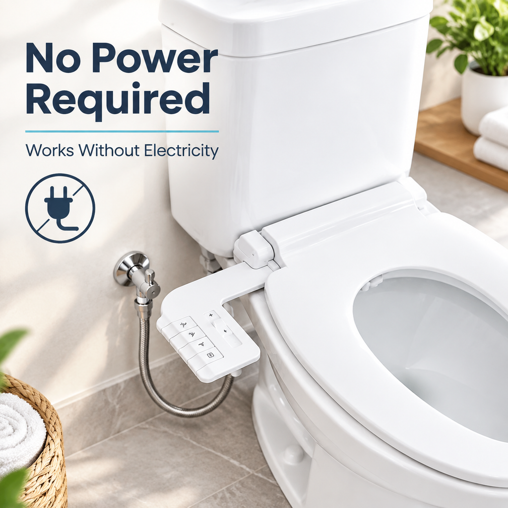 Non‑Electric Bidet Toilet Attachment Kit Dual Nozzle Self‑Cleaning Bathroom