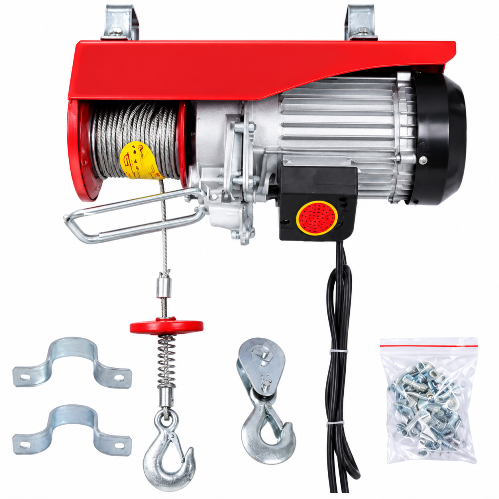 Micro Electric Hoist 220V Household Small Winch Crane Wired Remote 200-800Kg