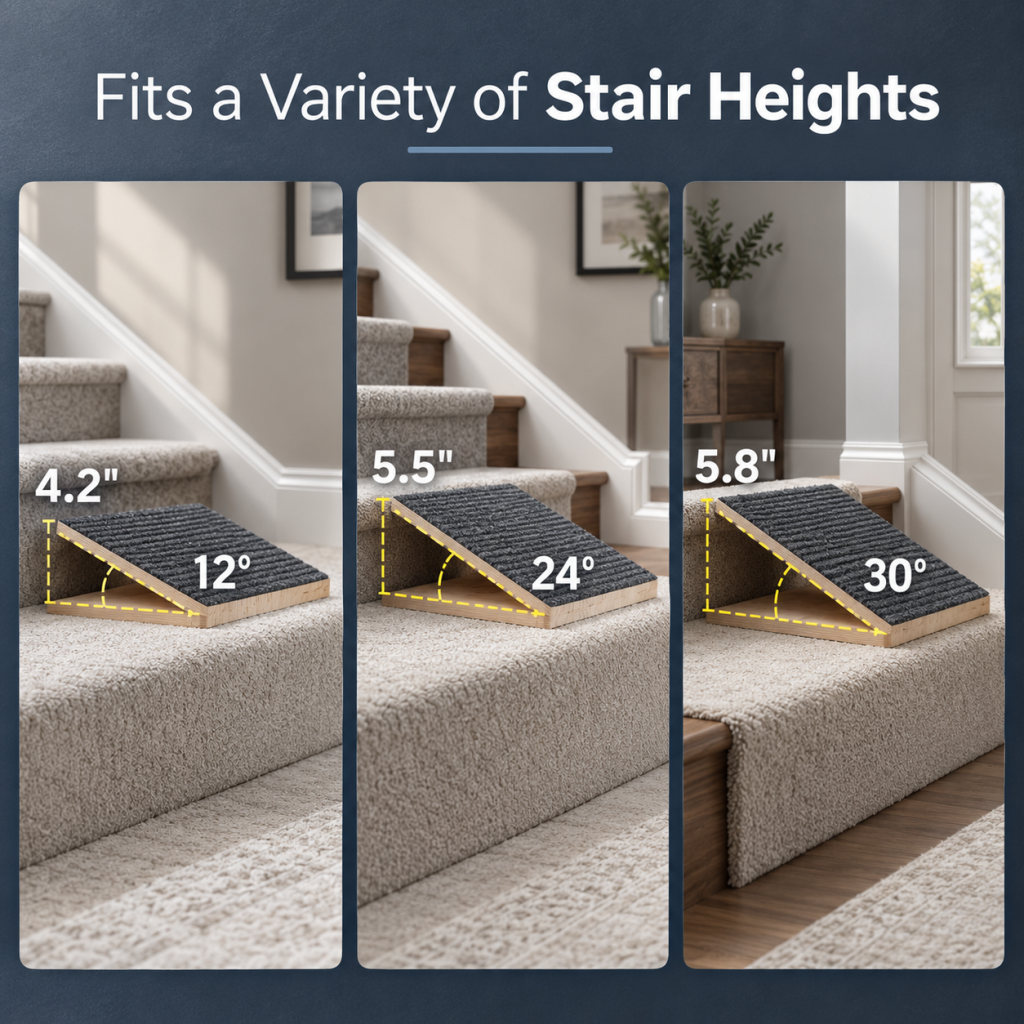 Dog Ramps Adjustable Height Stairs Portable Cats Steps Elderly or Injured Pets