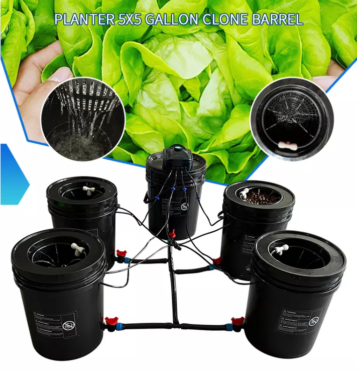 Hydroponics DWC & Drip Recirculating Growing System 4 Plant Buckets Complete Kit