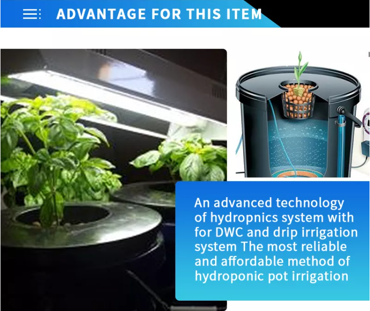 Hydroponics DWC & Drip Recirculating Growing System 4 Plant Buckets Complete Kit