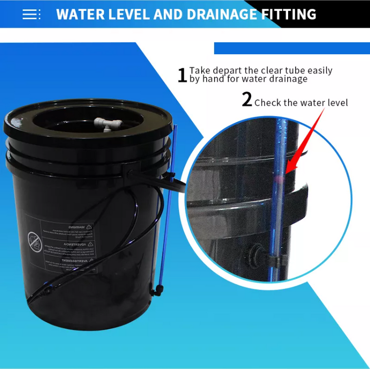 Hydroponics DWC & Drip Recirculating Growing System 4 Plant Buckets Complete Kit