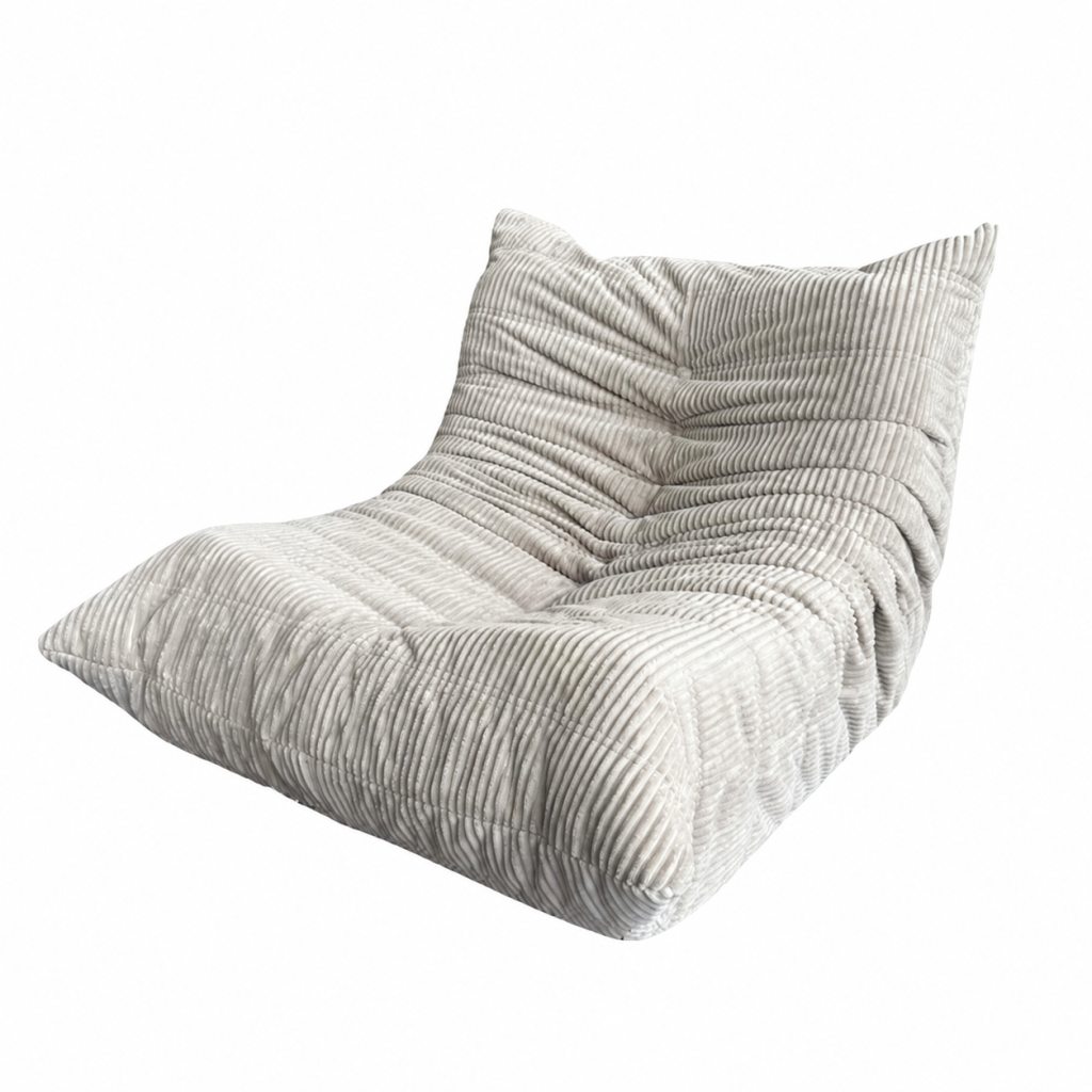 Single Bean Bag Chair Togo Style Lazy Sofa Foam Recliner Caterpillar Couch