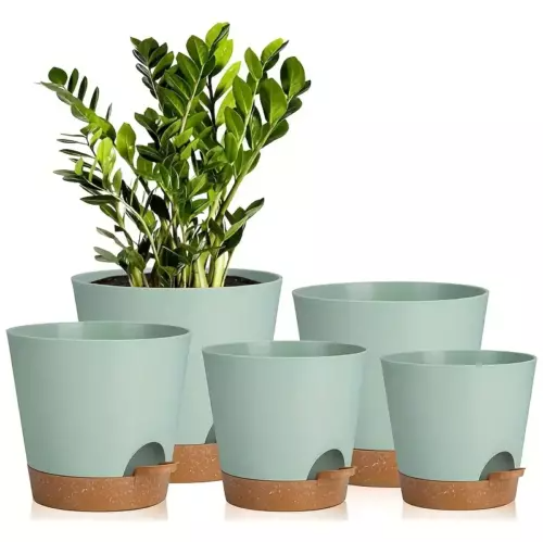 5 PCS Plant Pots Self Watering Planters with Drainage Hole Flower Succulents Pots