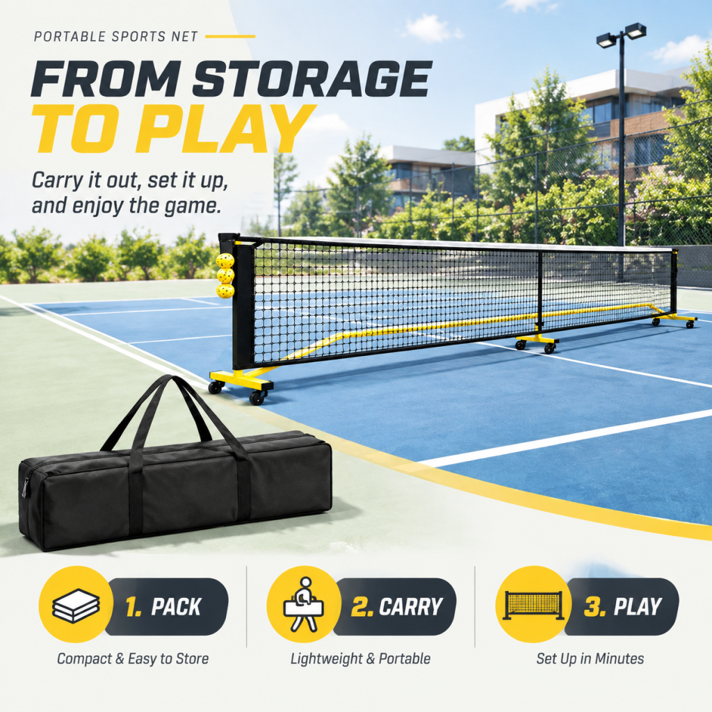 6.7M Full Portable Pickleball Net Lightweight Easy Setup Indoor Outdoor Backyard