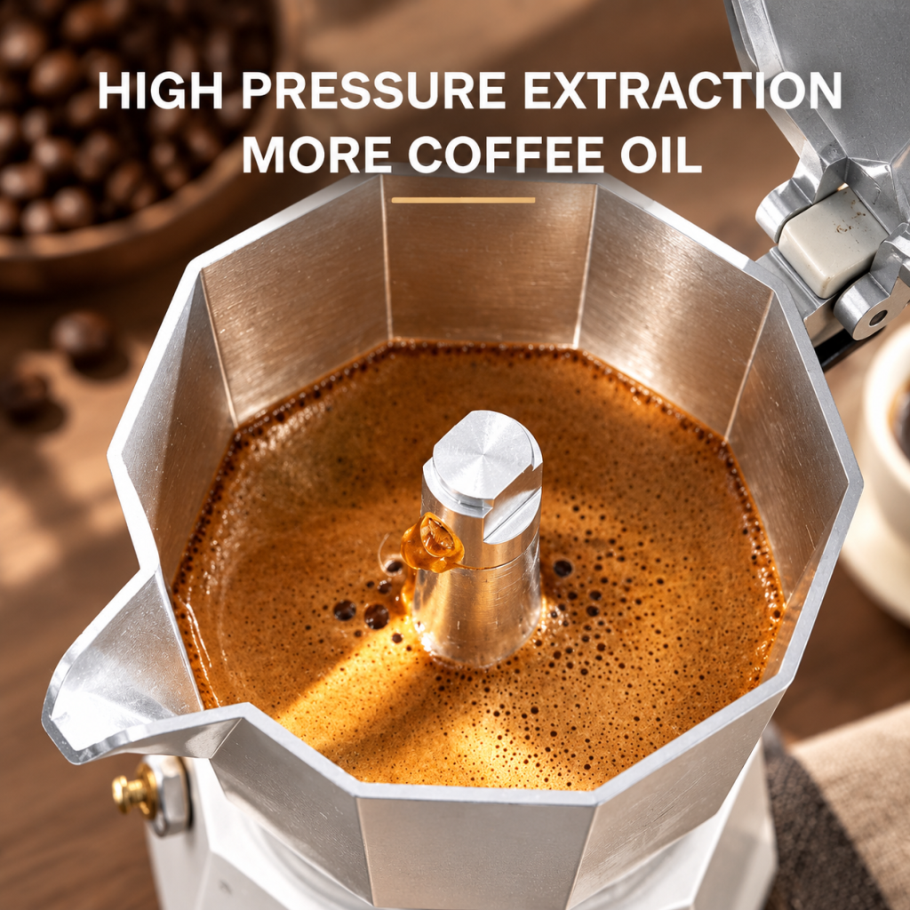 Stove Top Italian Coffee Maker Moka Pot 100ML Espresso Latte Percolator Portable