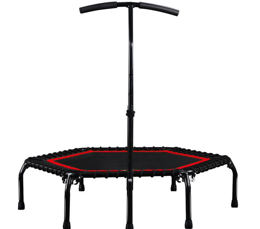 45" Professional Fitness Trampoline Gym Cardio Home Exercise Handrail Rebounder Red Color