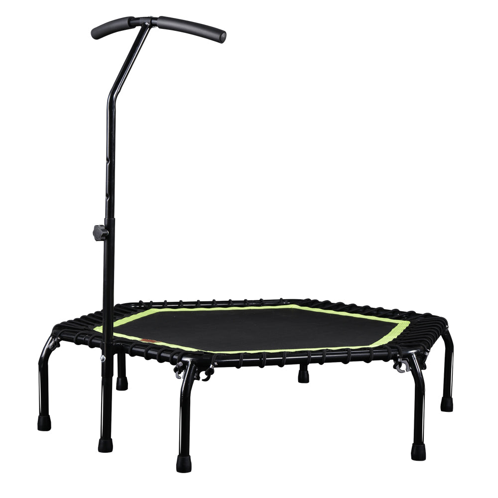 45" Professional Fitness Trampoline Gym Cardio Home Exercise Handrail Rebounder Green Color