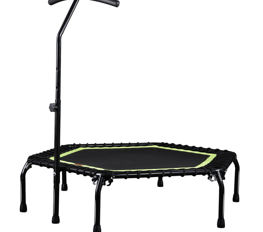 45" Professional Fitness Trampoline Gym Cardio Home Exercise Handrail Rebounder Green Color