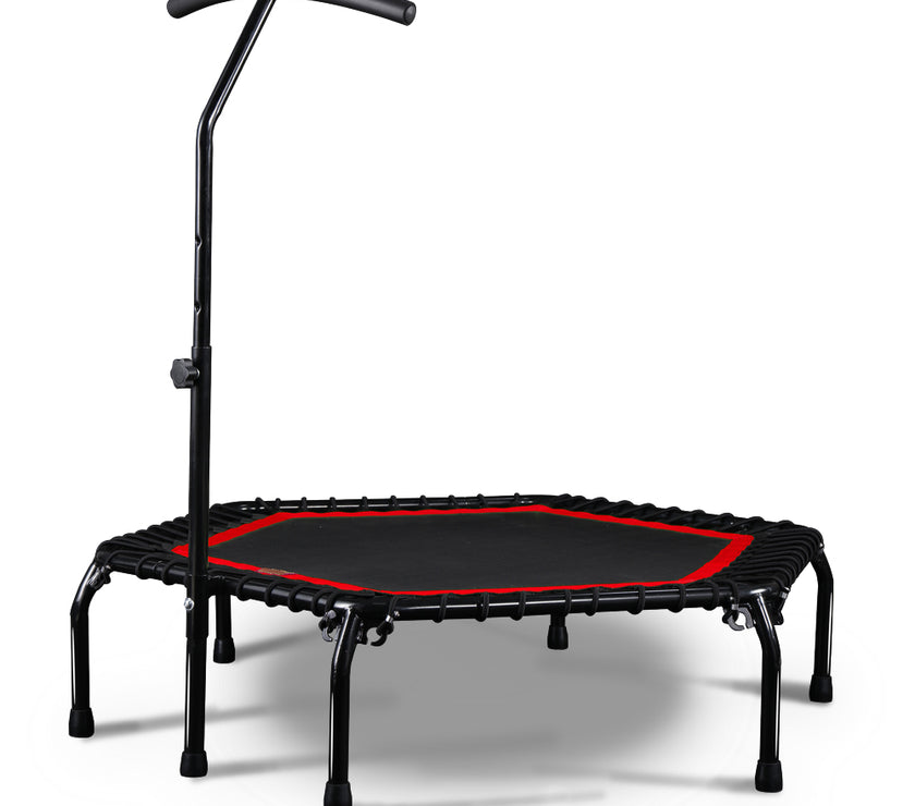 45" Professional Fitness Trampoline Gym Cardio Home Exercise Handrail Rebounder Red Color