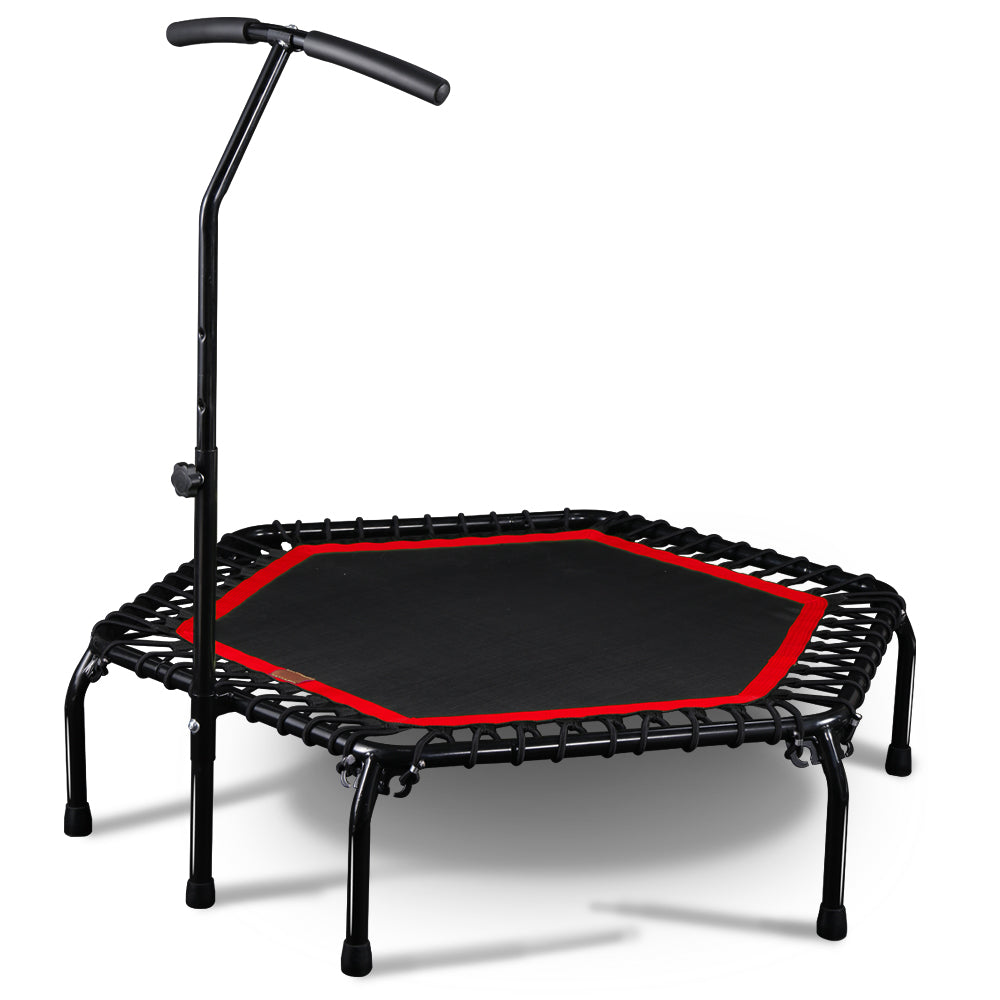 45" Professional Fitness Trampoline Gym Cardio Home Exercise Handrail Rebounder Red Color