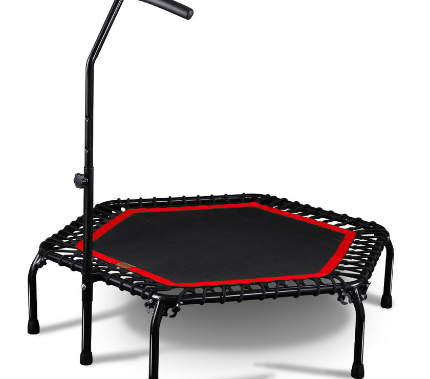 45" Professional Fitness Trampoline Gym Cardio Home Exercise Handrail Rebounder Red Color