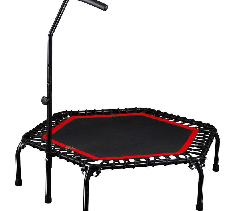 45" Professional Fitness Trampoline Gym Cardio Home Exercise Handrail Rebounder Red Color