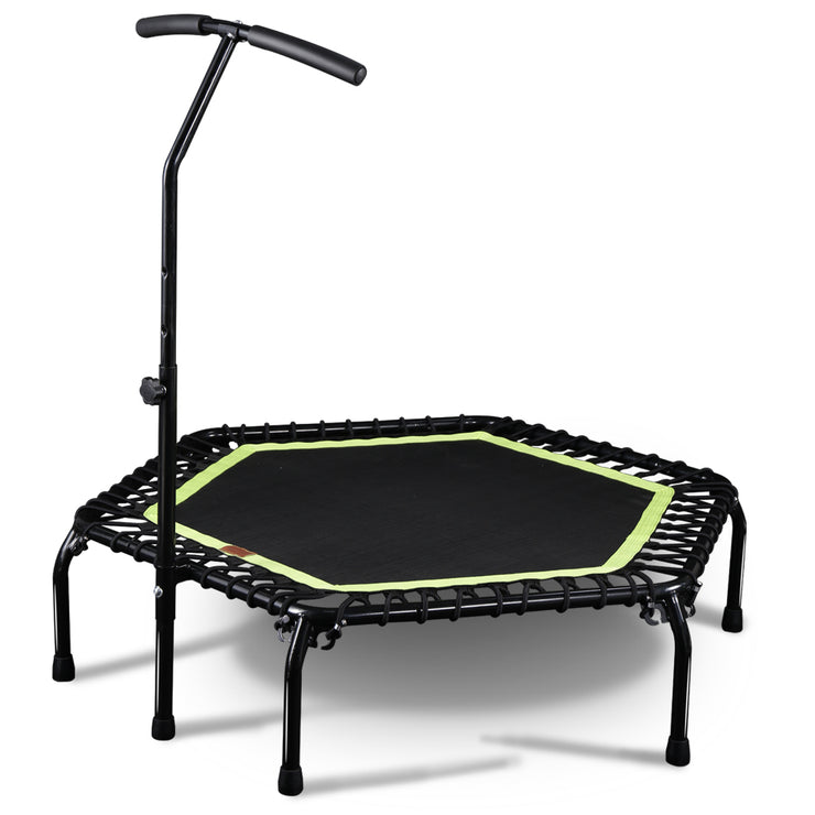 45" Professional Fitness Trampoline Gym Cardio Home Exercise Handrail Rebounder Green Color