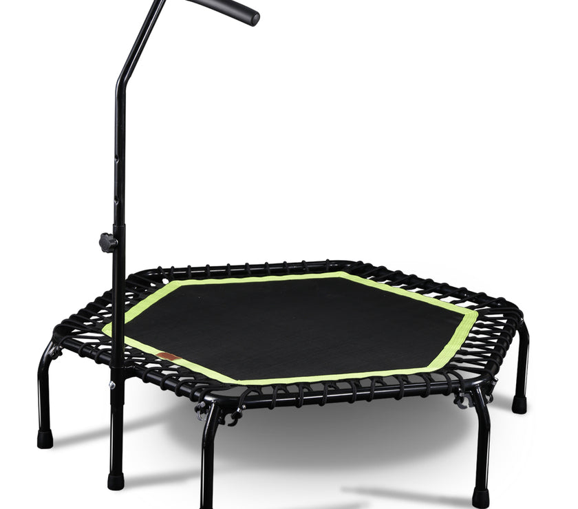 45" Professional Fitness Trampoline Gym Cardio Home Exercise Handrail Rebounder Green Color