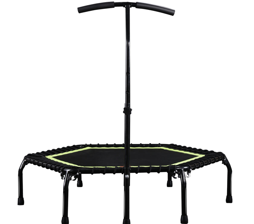 45" Professional Fitness Trampoline Gym Cardio Home Exercise Handrail Rebounder Green Color