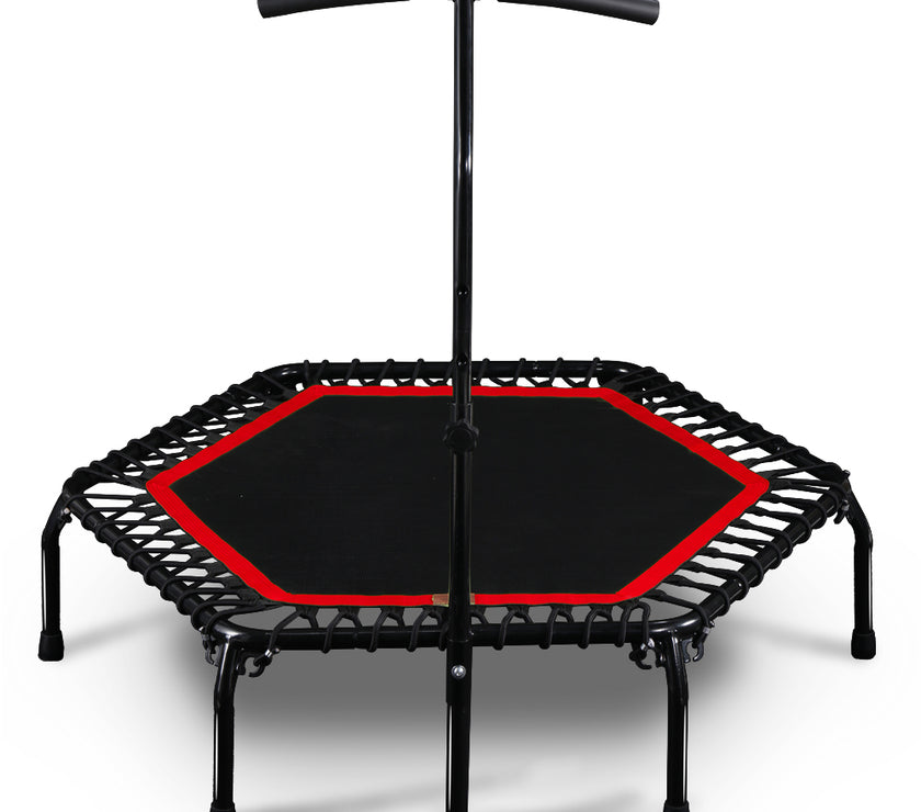 45" Professional Fitness Trampoline Gym Cardio Home Exercise Handrail Rebounder Red Color