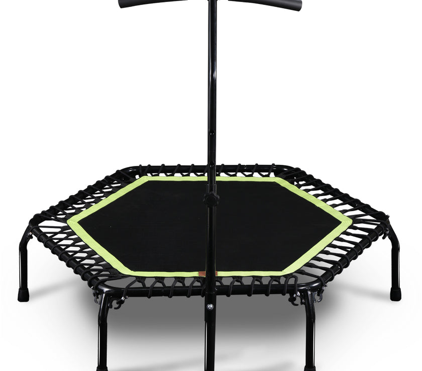 45" Professional Fitness Trampoline Gym Cardio Home Exercise Handrail Rebounder Green Color