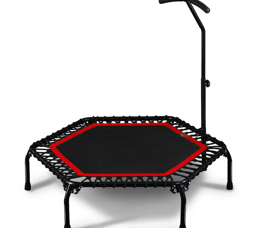 45" Professional Fitness Trampoline Gym Cardio Home Exercise Handrail Rebounder Red Color