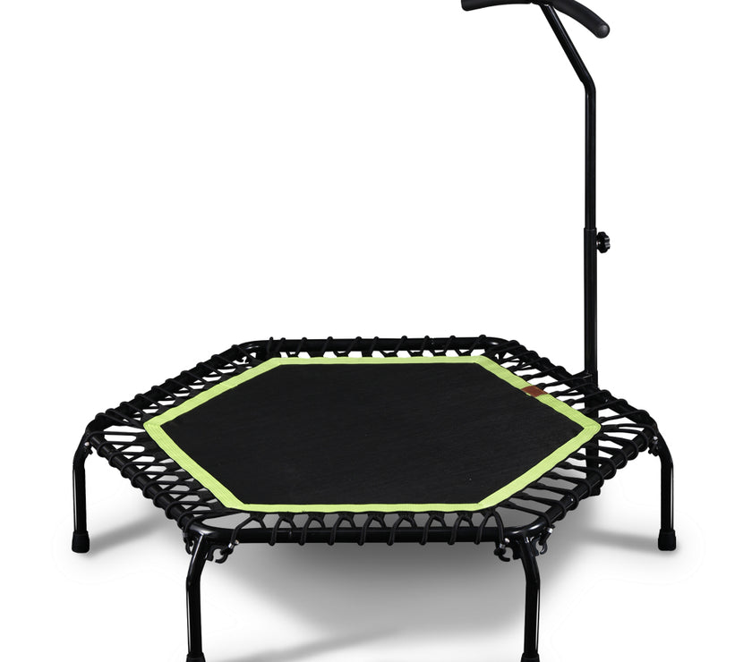 45" Professional Fitness Trampoline Gym Cardio Home Exercise Handrail Rebounder Green Color