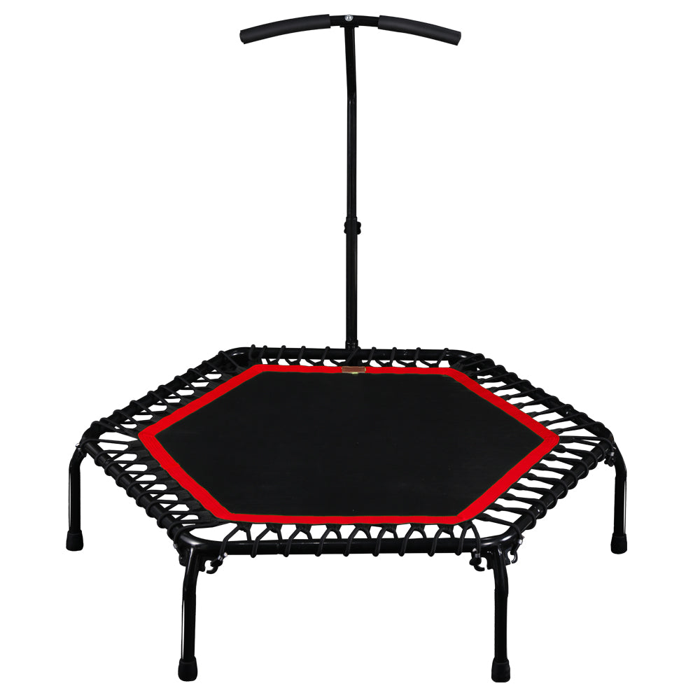 45" Professional Fitness Trampoline Gym Cardio Home Exercise Handrail Rebounder Red Color