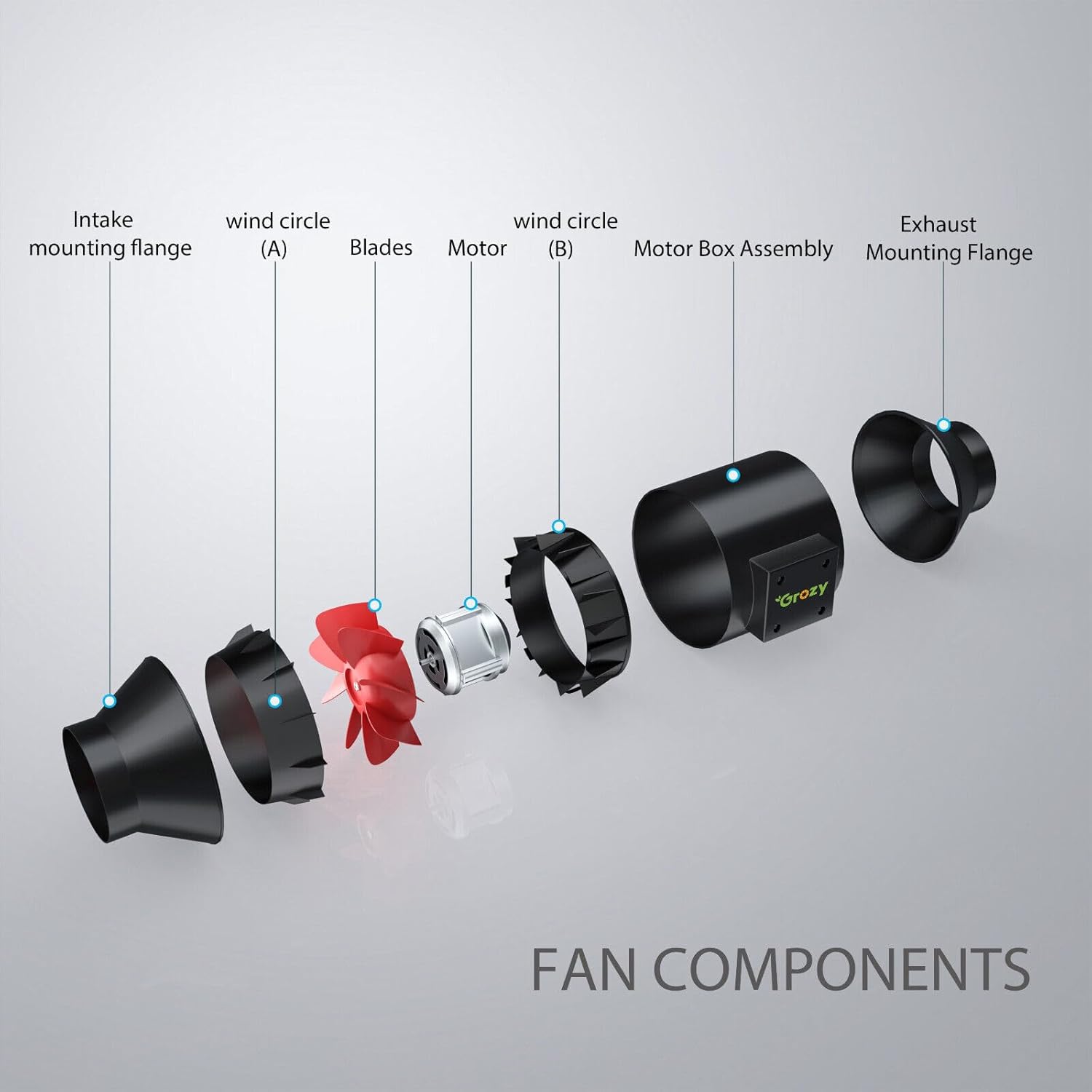 4 Inch Silent Inline Duct Fan with Speed Controller