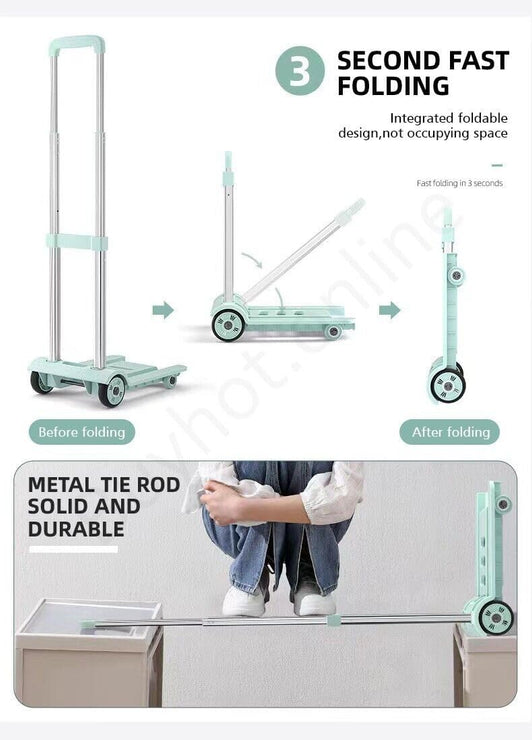 Foldable Heavy Duty Extendable Base Plate Aluminum Hand Truck Ergonomic