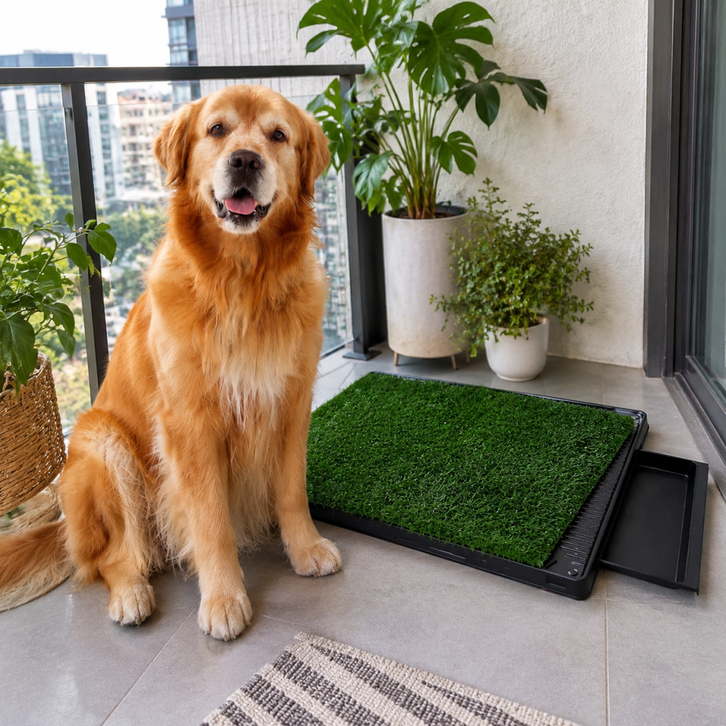 Indoor Dog Puppy Potty Training Artificial Grass Pad Tray 64x51cm Pet Toilet Mat