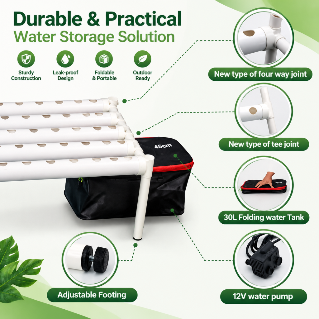 45/90/108/144 Sites Hydroponic NFT Grow System with Timer Water Tank Vegetable Planting Kit