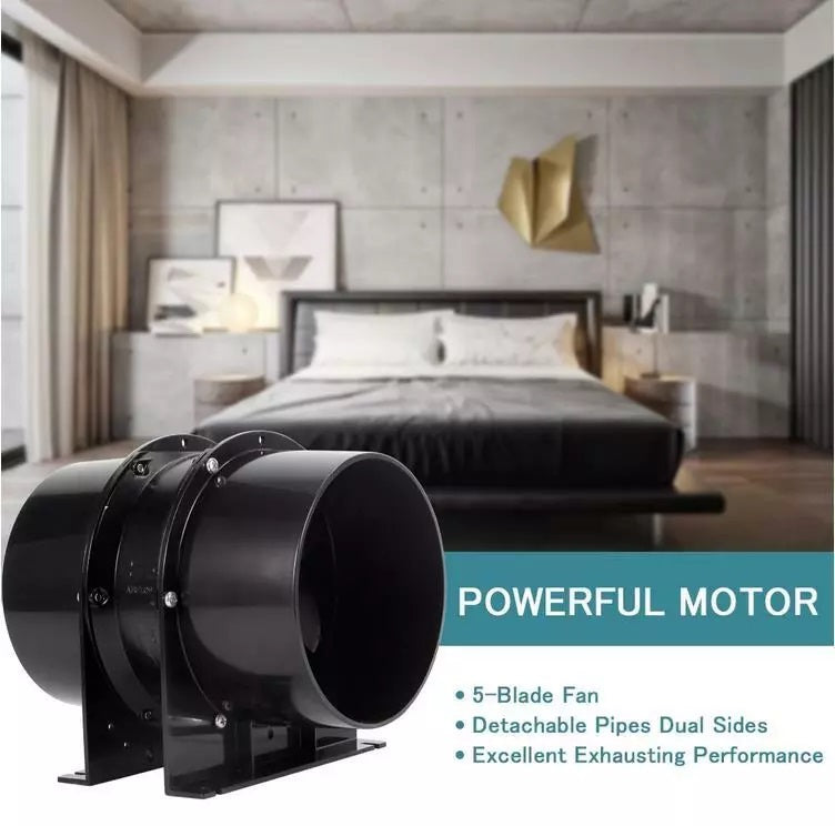 GROZY 6"/150mm Silent Axial Fan Carbon Filter Ducting Ventilation with Hose Clamps Kit
