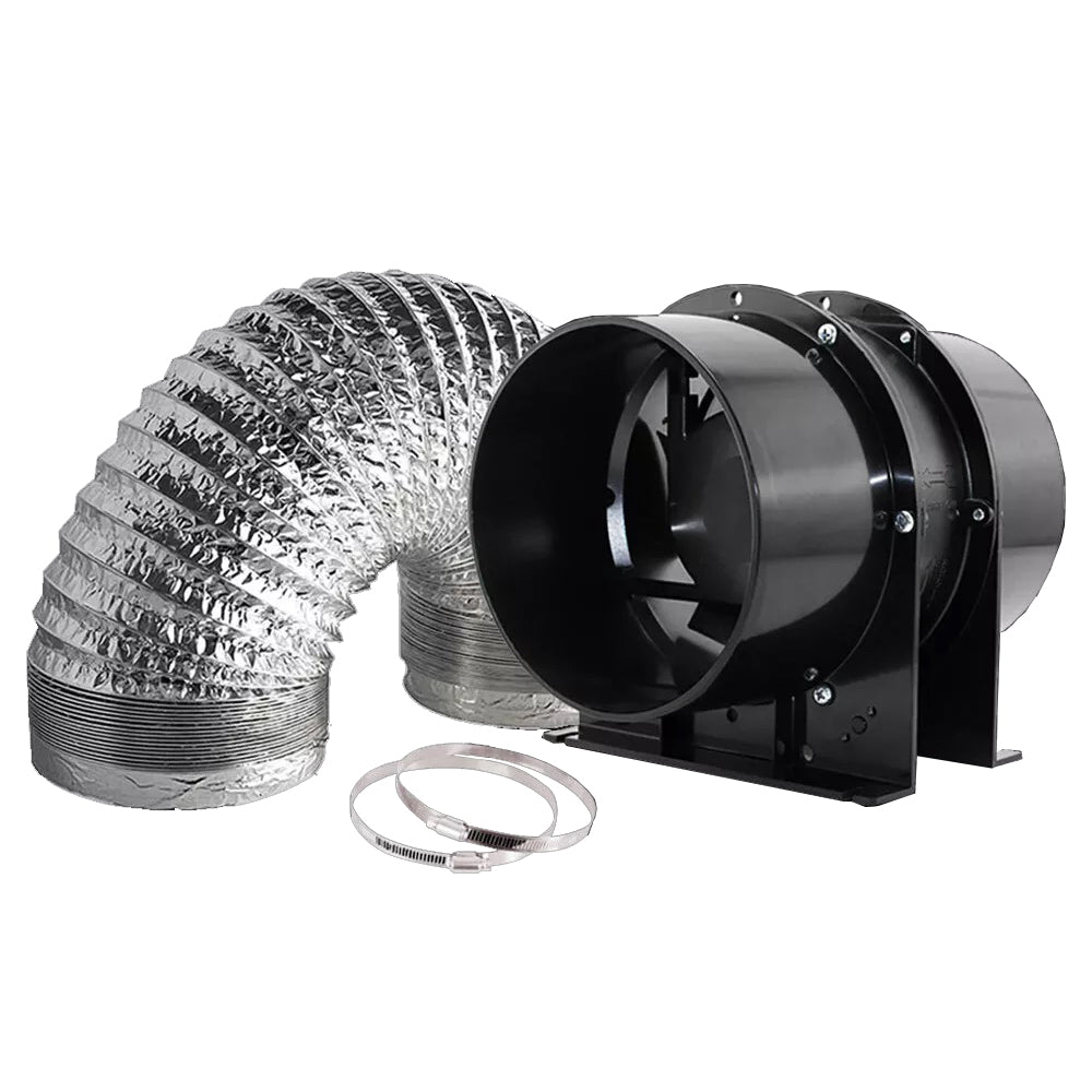 GROZY 6"/150mm Axial Silent Fan Ducting Hose Clamps Combo Ventilation Kit