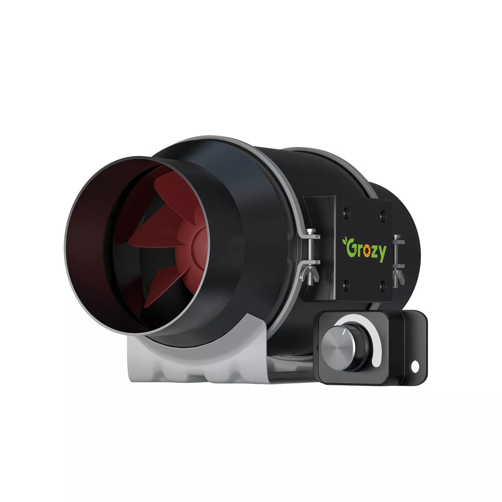 GROZY 6 inch / 150mm Silent Inline Duct Fan with Speed Controller for Hydroponic System