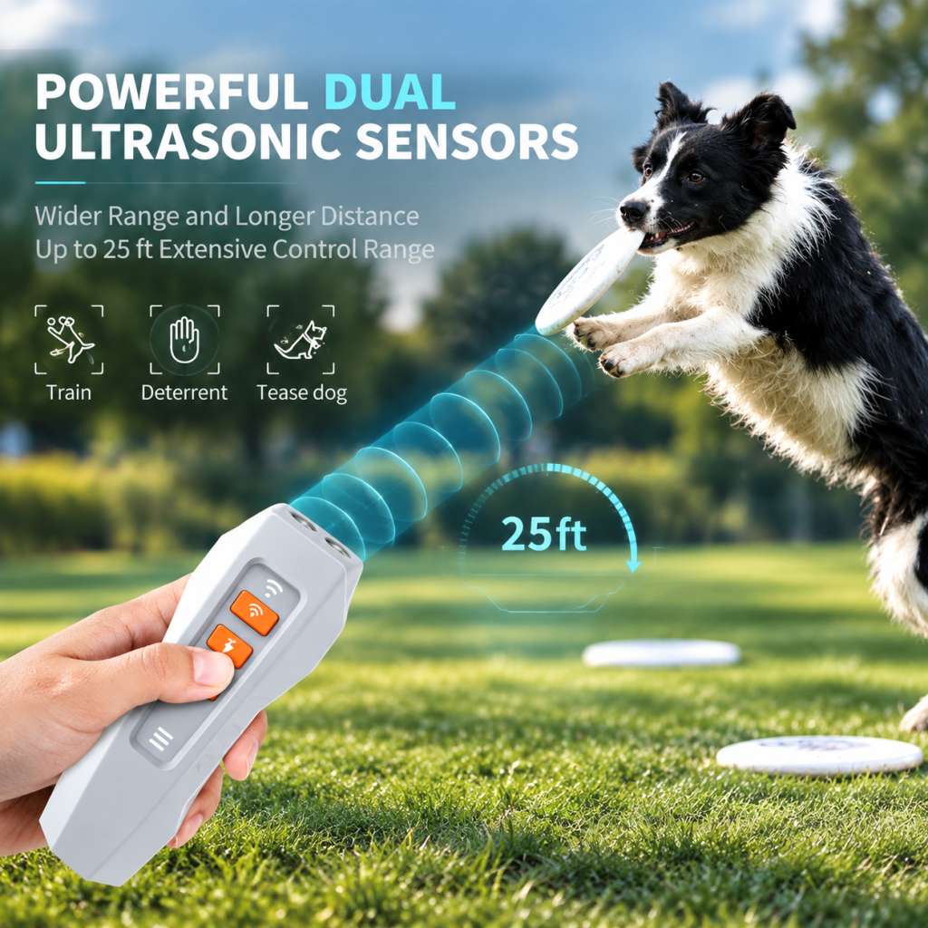 Anti Bark Device Ultrasonic Dog Barking Control Stop Trainer Tool Light Outdoor