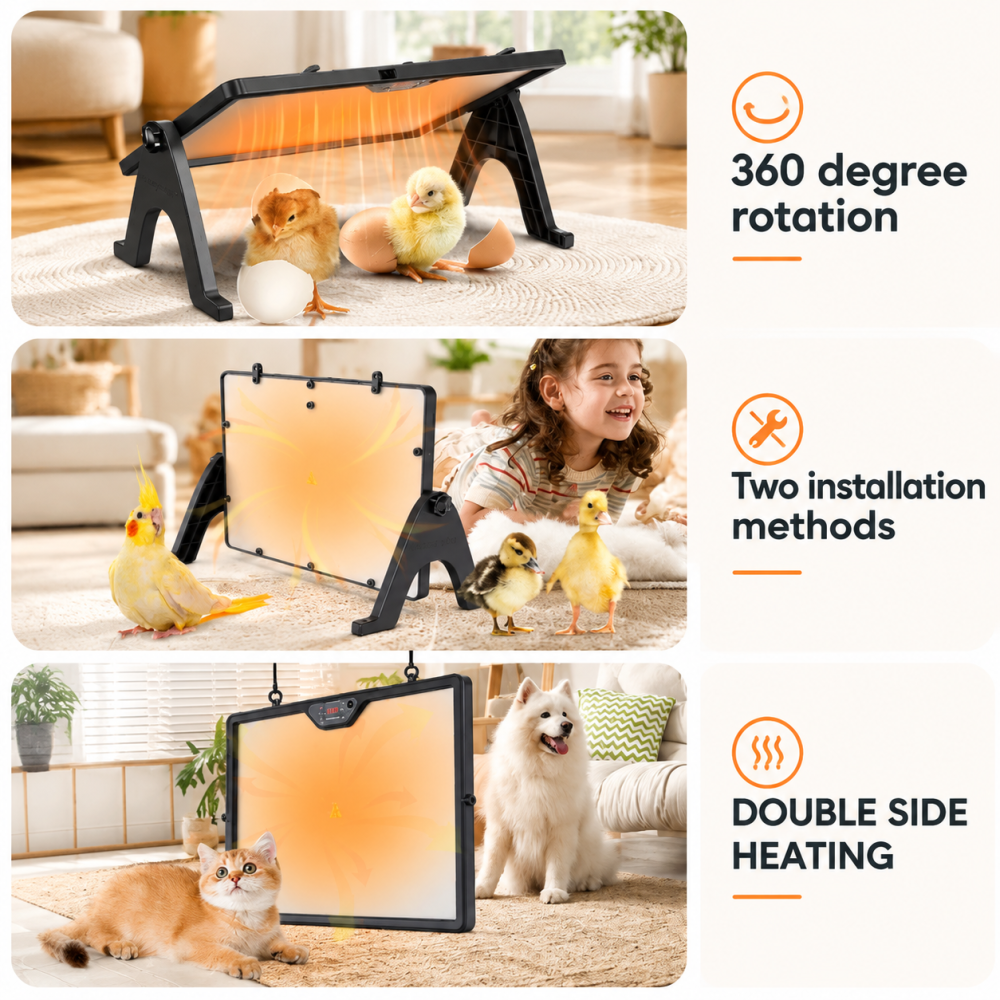 Large ouble-Sided Chick Brooder Heating Plate Chicken Coop Heater Duck Poultry