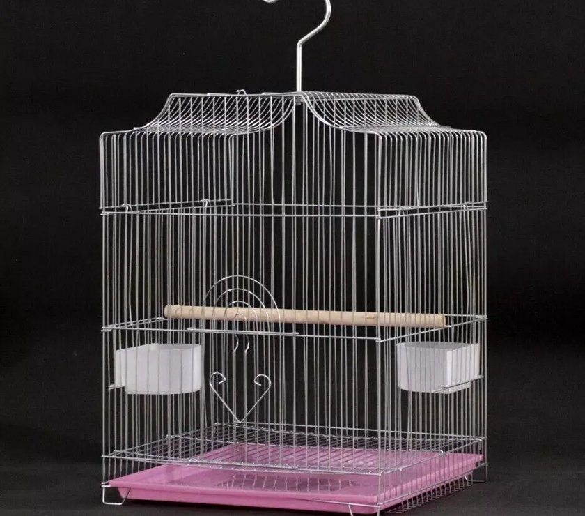 55cm Hanging Parrot Cage Cockatiel Aviary Pet Budgie Metal Frame Small Bird Cage