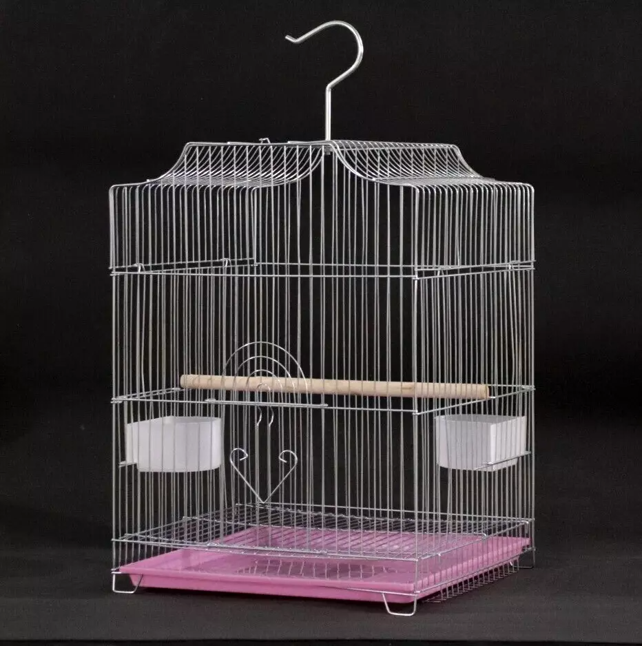 55cm Hanging Parrot Cage Cockatiel Aviary Pet Budgie Metal Frame Small Bird Cage