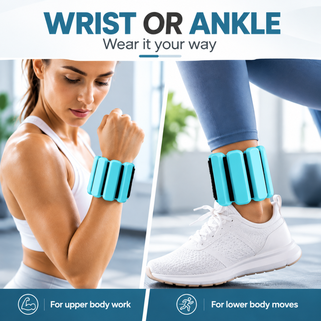 1/2/4 Pair Adjustable Weighted Bangles Ankle Wrist Weights Fitness Running Gym