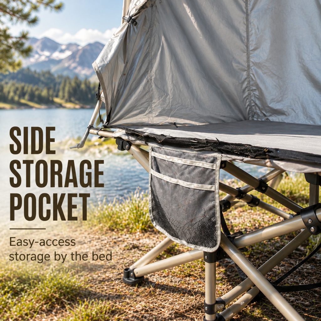 1-Person Elevated Off-Ground Camping Cot Bed Tent Combo Hiking Beach Travel